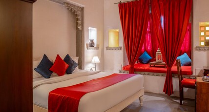 Madri Haveli Room Type - Deluxe Room: Complimentary pick-up from Chandpole Parking,prior intimation required. Madri Haveli Room Type - Deluxe Room: Complimentary pick-up from Chandpole Parking,prior intimation required.