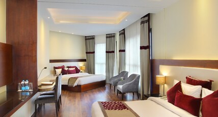 Marigold Sarovar Portico, Shimla: Heated Pool & Cottages (AC Resort & Spa, Play Area) Room Type - Family Suite With 02 King Size beds Mountain View Marigold Sarovar Portico, Shimla: Heated Pool & Cottages (AC Resort & Spa, Play Area) Room Type - Family Suite With 02 King Size beds Mountain View