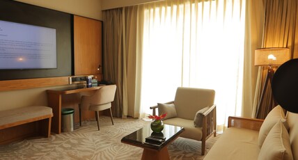 Novotel Hyderabad Airport Room Type - Superior Suite with Pool view and Lounge Access - Happy Hours 6:30 PM to 8:30 PM Novotel Hyderabad Airport Room Type - Superior Suite with Pool view and Lounge Access - Happy Hours 6:30 PM to 8:30 PM