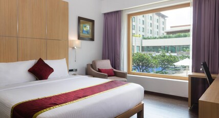 Novotel Hyderabad Airport Room Type - Superior King Bed with Pool View Novotel Hyderabad Airport Room Type - Superior King Bed with Pool View