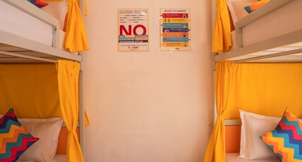 goSTOPS Bengaluru, Gandhi Nagar Majestic - Private Rooms & Dorms Room Type - Bed in 6 Bed Male Only AC Dormitory Room with Ensuite Bathroom - UPPER BED
