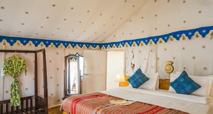 The Mama's Resort and Camp | A Poolside Paradise in the Thar Room Type - Swiss Luxury Tent with AC and Heater