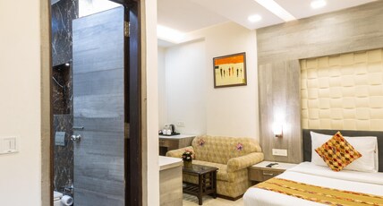 Red Castle Hotel near BLK Hospital. Room Type - Deluxe Double