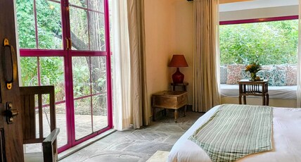 Anopura Jaipur Room Type - Deluxe cottage with open shower.