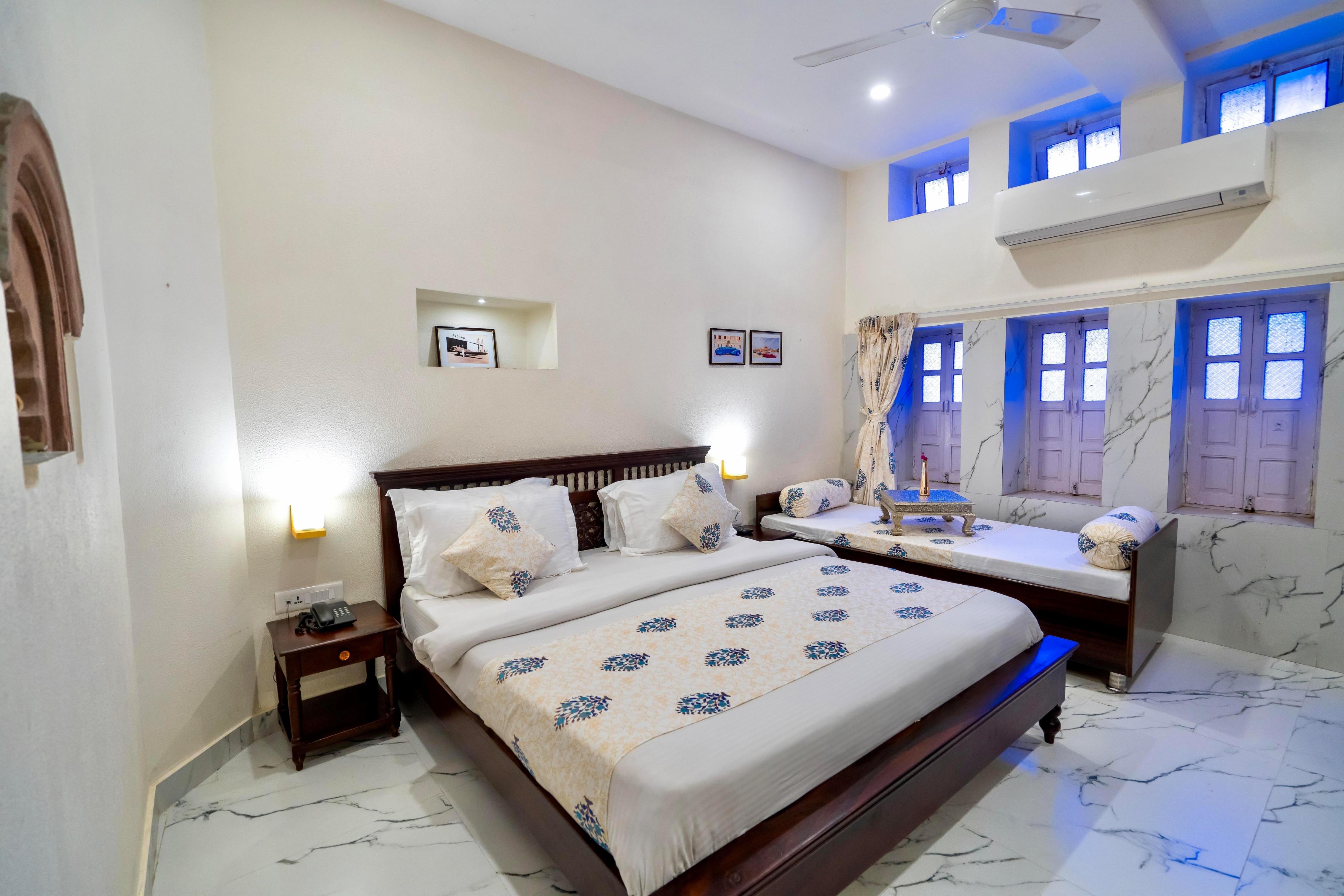 Kankariya Heritage Room Type - Heritage Deluxe Room, street view, King Bed ( ground or 1st floor )