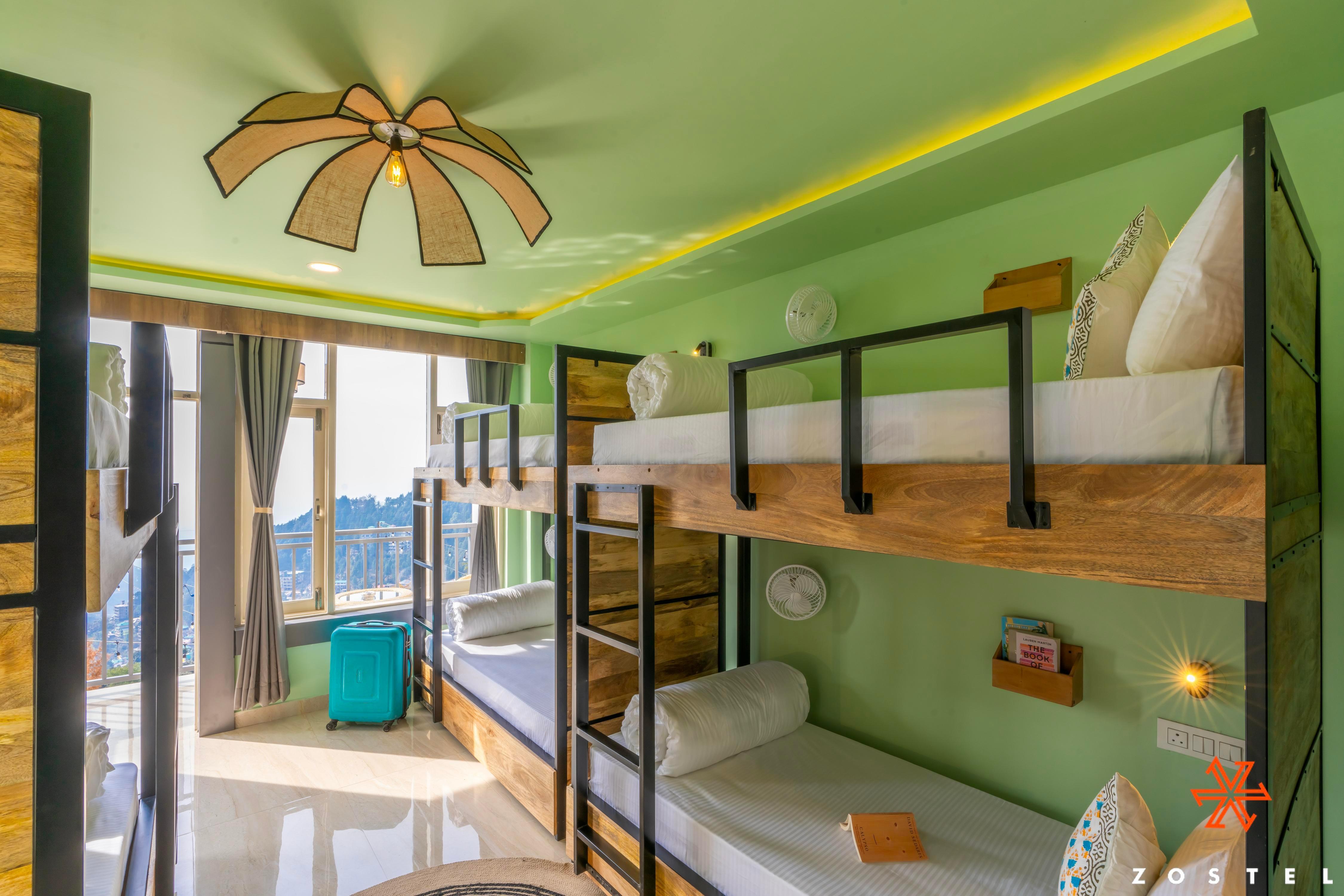 Zostel Dharamkot (Bhagsu) Room Type - 1 Bunk Bed | Deluxe 6 Bed Mixed Dorm (with balcony) | Shared en-suite washroom