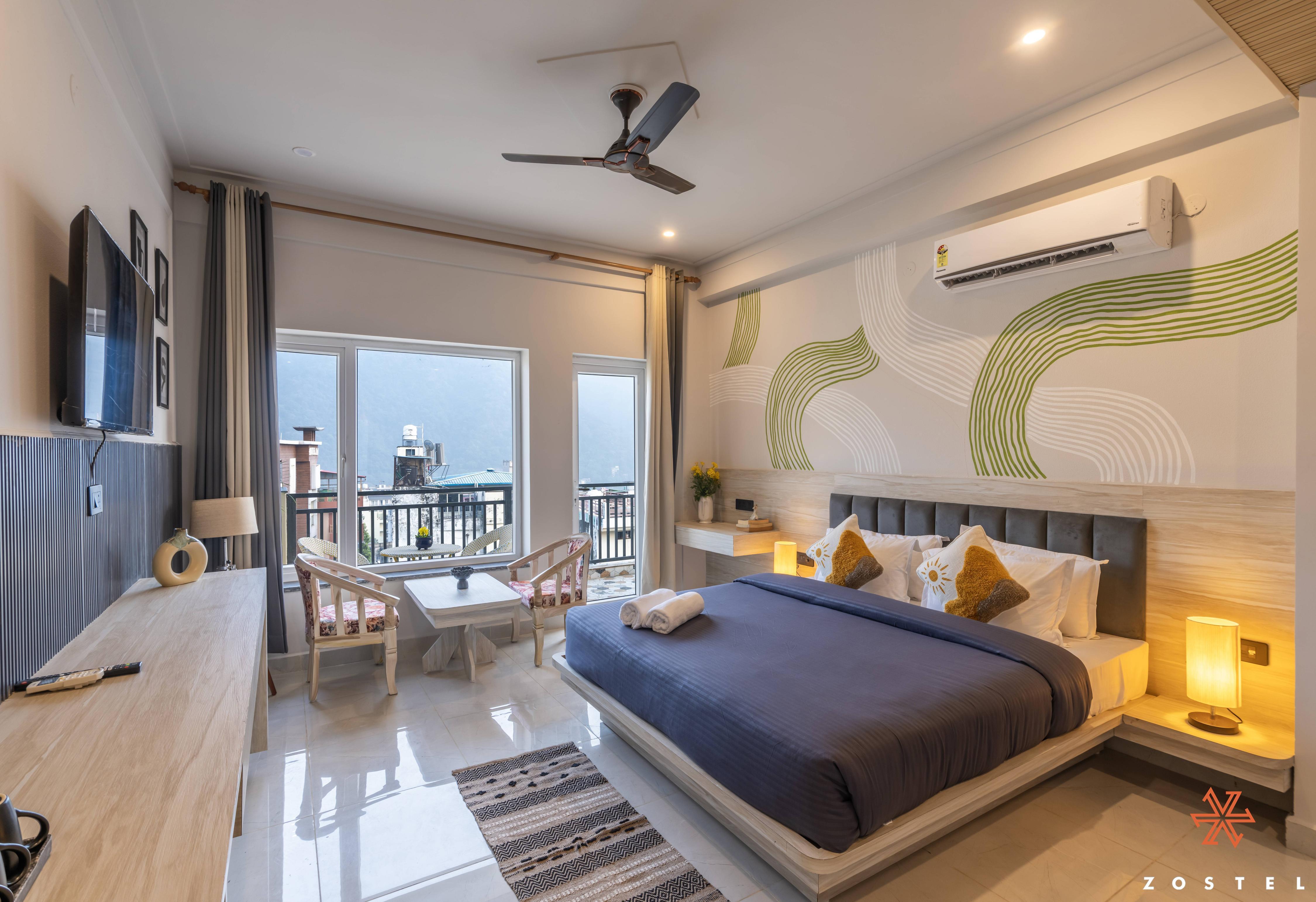 Zostel Rishikesh (Tapovan) Room Type - Deluxe Quadruple Room (with balcony)