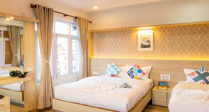 Flock hostels kathmandu Room Type - Premium Triple Room with Mountain View
