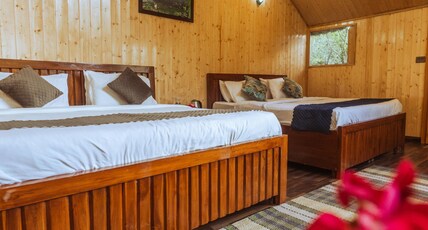 The Riverwalk Resort Tirthan Room Type - Riverview Wooden Cottage Quard sharing