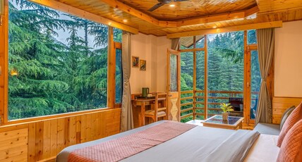 Getaway Stays Manali | River-view Rooms Room Type - Hilltop Room with River and Mountain View