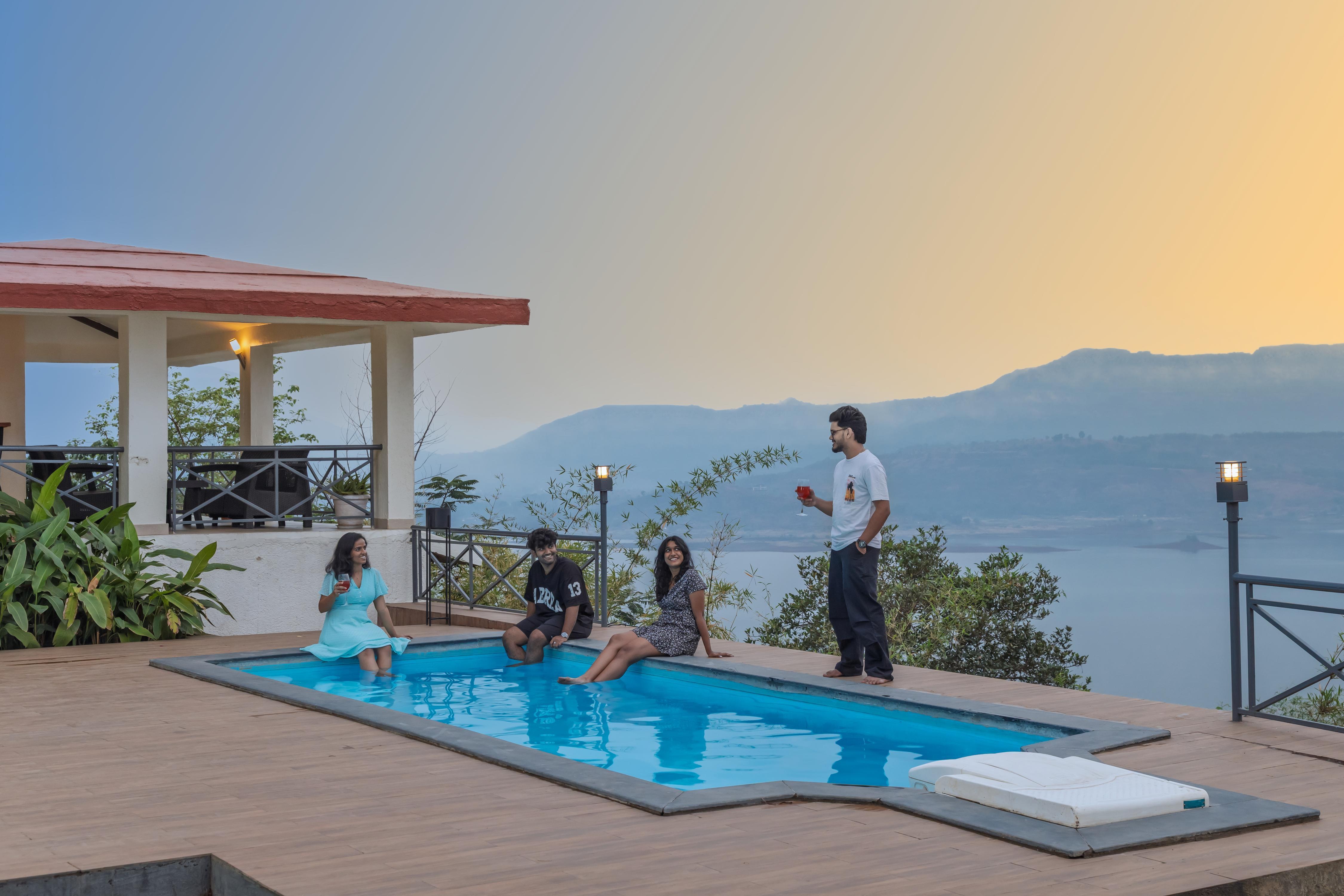 SaffronStays Blue Infinitum Lakeview, Pawna - Tap to explore photos