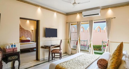 The Neeraj Ganga Heritage Palace Room Type - Family Suite with Ganga Ghat Access and Bathtub | 2 Room and 2 Washroom | The Neeraj Ganga Heritage Palace Room Type - Family Suite with Ganga Ghat Access and Bathtub | 2 Room and 2 Washroom |