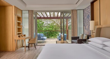 Aravali Marriott Resort & Spa, Delhi NCR Room Type - Junior Suite, 1 King, Aravali View, Terrace Aravali Marriott Resort & Spa, Delhi NCR Room Type - Junior Suite, 1 King, Aravali View, Terrace