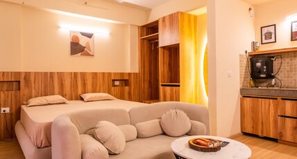 Skystay Lucknow | DLF MyPad Room Type - The wooden Cabin Studio