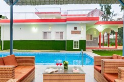 Alaya Stays 4BHK Farmhouse with Pvt Pool & Garden | Manesar