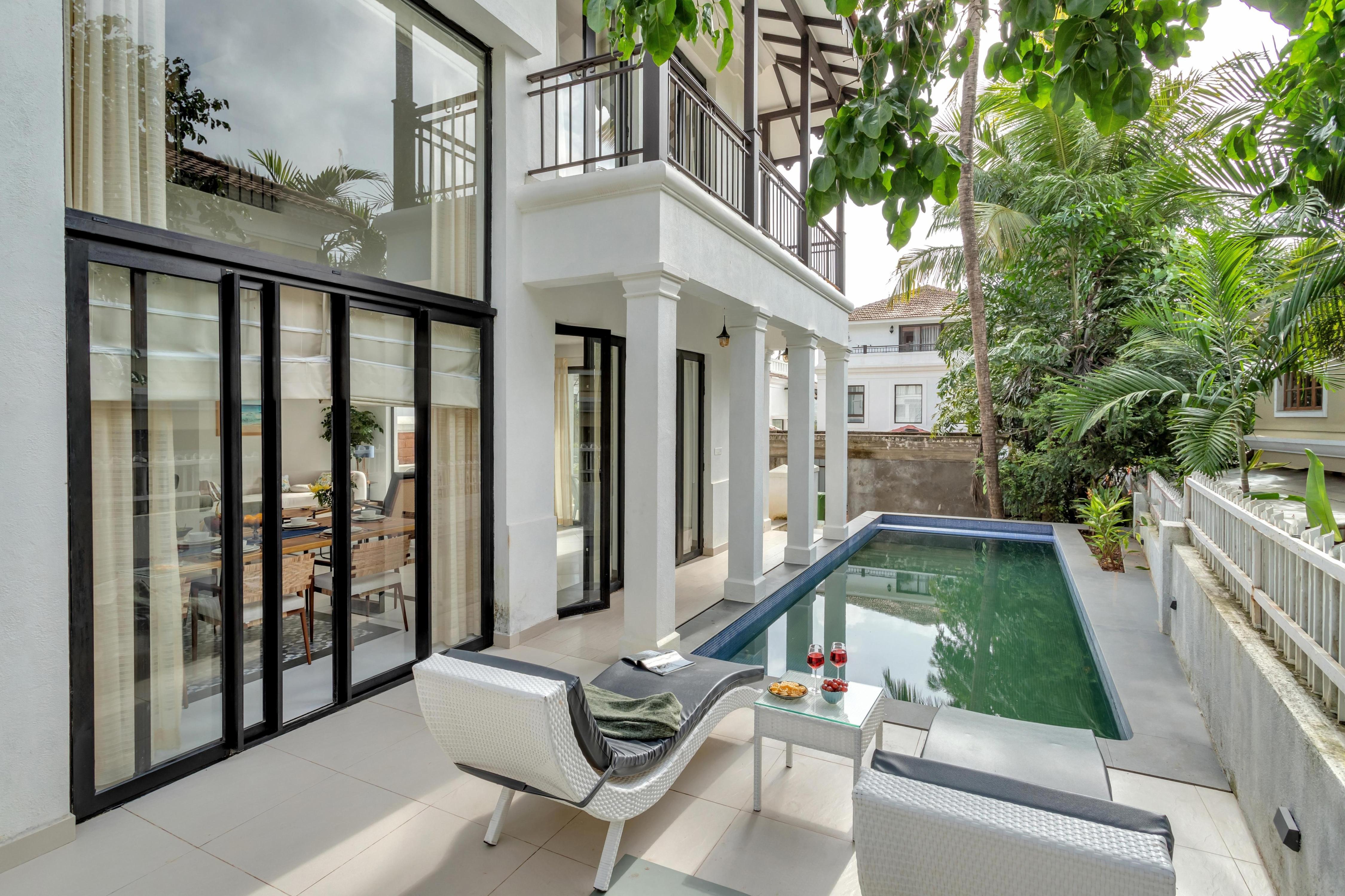 Spectacular Spaces|Paddington -4BHK PVT Pool with Balcony & Field Views Pilerne candolim - Tap to explore photos