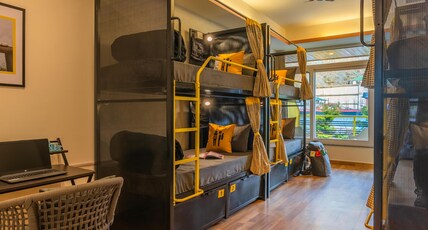 The Hosteller Mcleodganj, Bhagsu Waterfall Room Type - Bed in 8 Bed Mixed Dormitory with Balcony and Mountain View The Hosteller Mcleodganj, Bhagsu Waterfall Room Type - Bed in 8 Bed Mixed Dormitory with Balcony and Mountain View