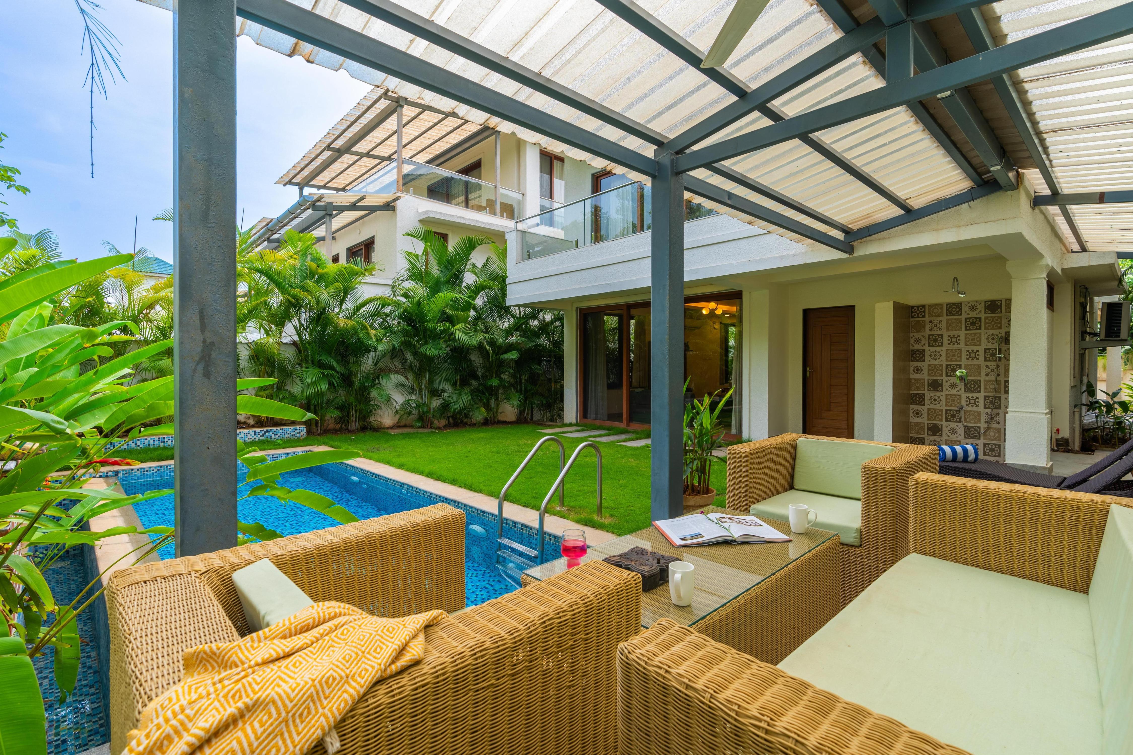 ELIVAAS Signature 3 BHK with Pvt Pool | Azalea - Tap to explore photos