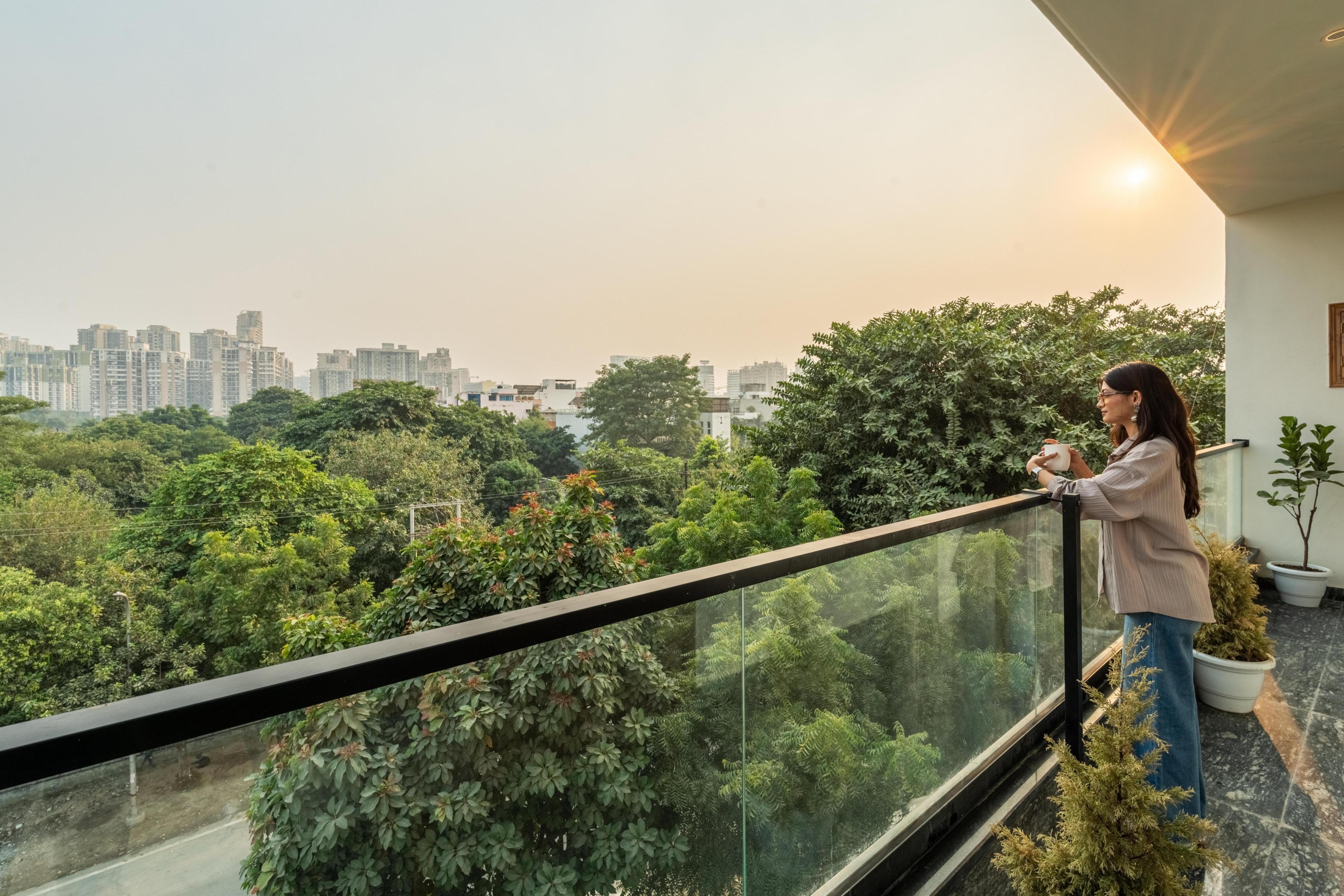 Lime Tree Hotel & One BHK Serviced Apartment N/B Noida Sector 50 Metro & Spectrum Mall Room Type - Luxury King  Room with Balcony