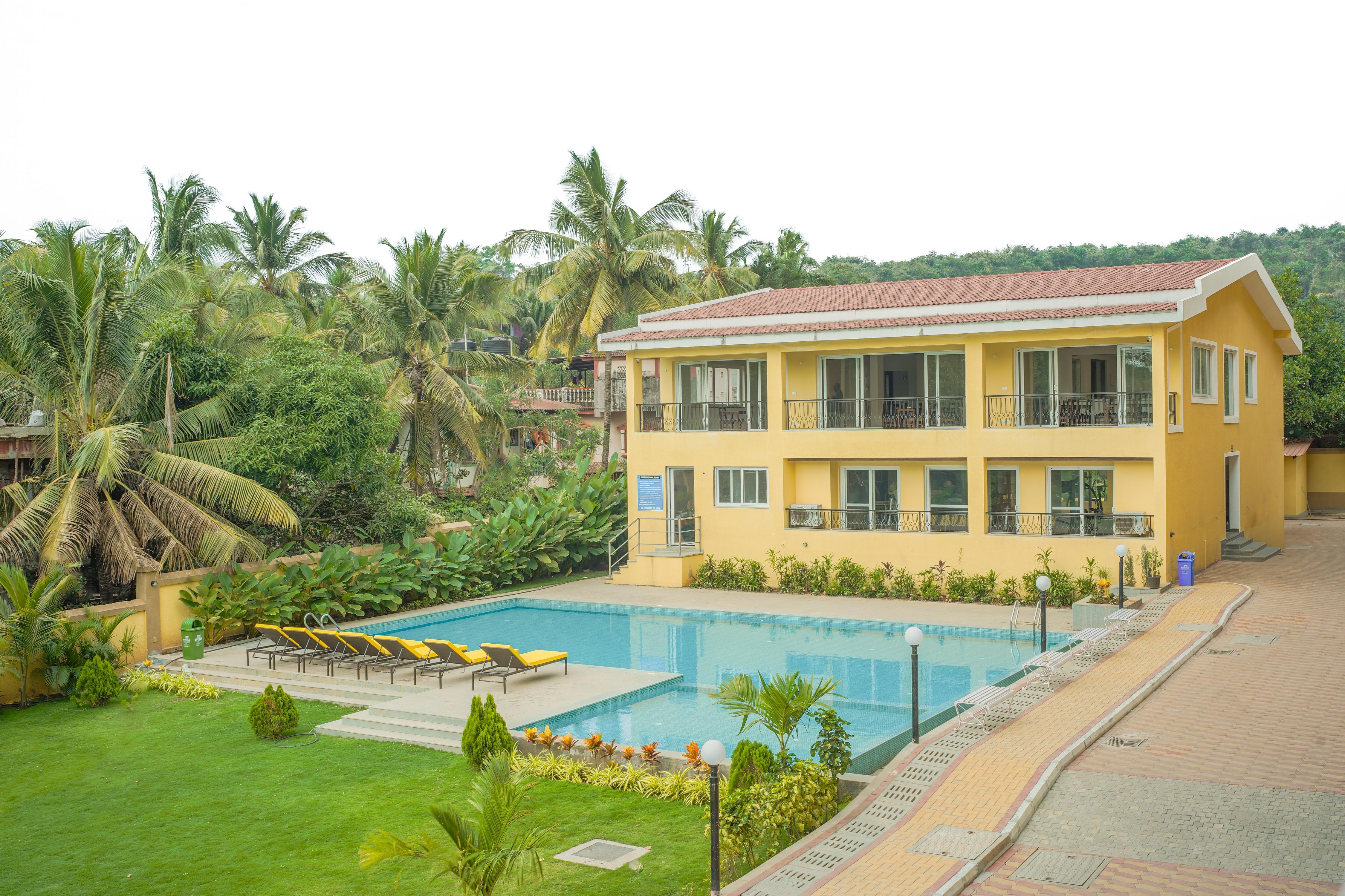 Alaya Stays 3 BHK Veera Marina Apartment with Pool | 5 Mins drive to Candolim Beach