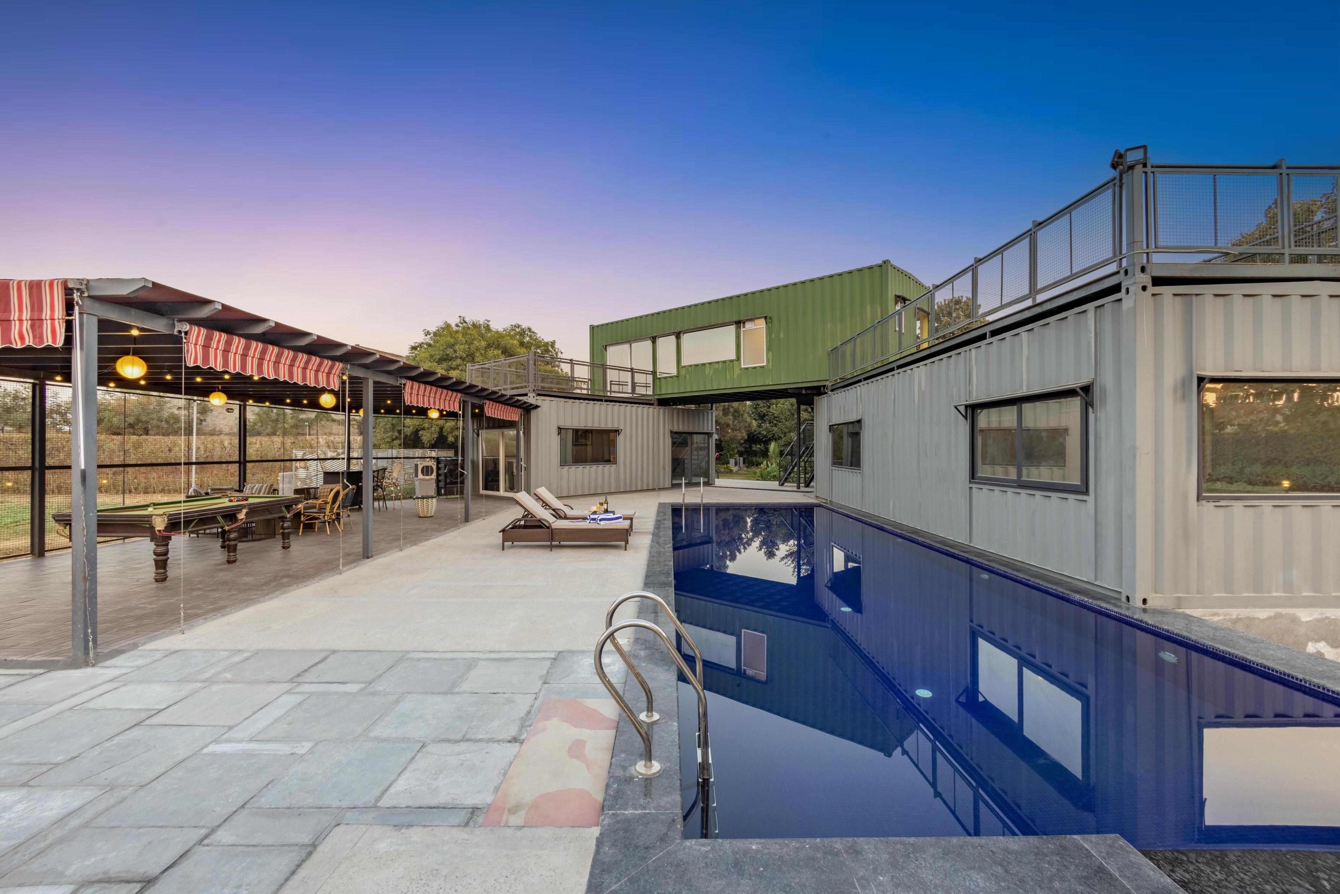 Farmhouse 3 BHK with Pvt Pool and Mud House - Tap to explore photos