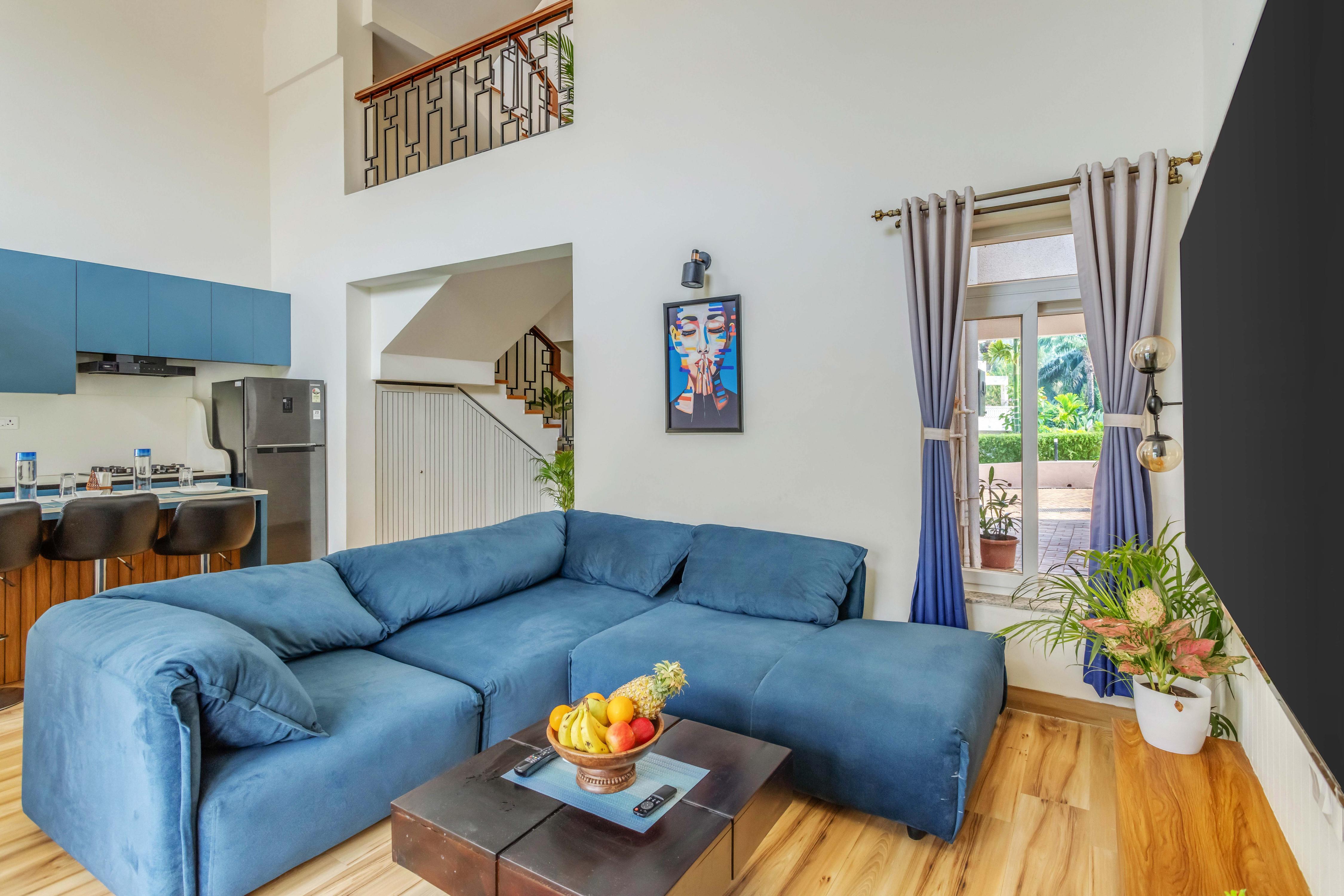 Spectacular Spaces |Bella Vista - Elegant 3BHK Pvt Pool ,Spacious Lawn & Outdoor Sitting Area|siolim - Tap to explore photos