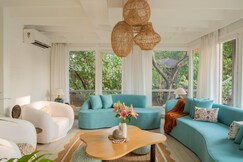Beachfront 3 BHK Retreat with Gazebo |10m from Ashwem Beach