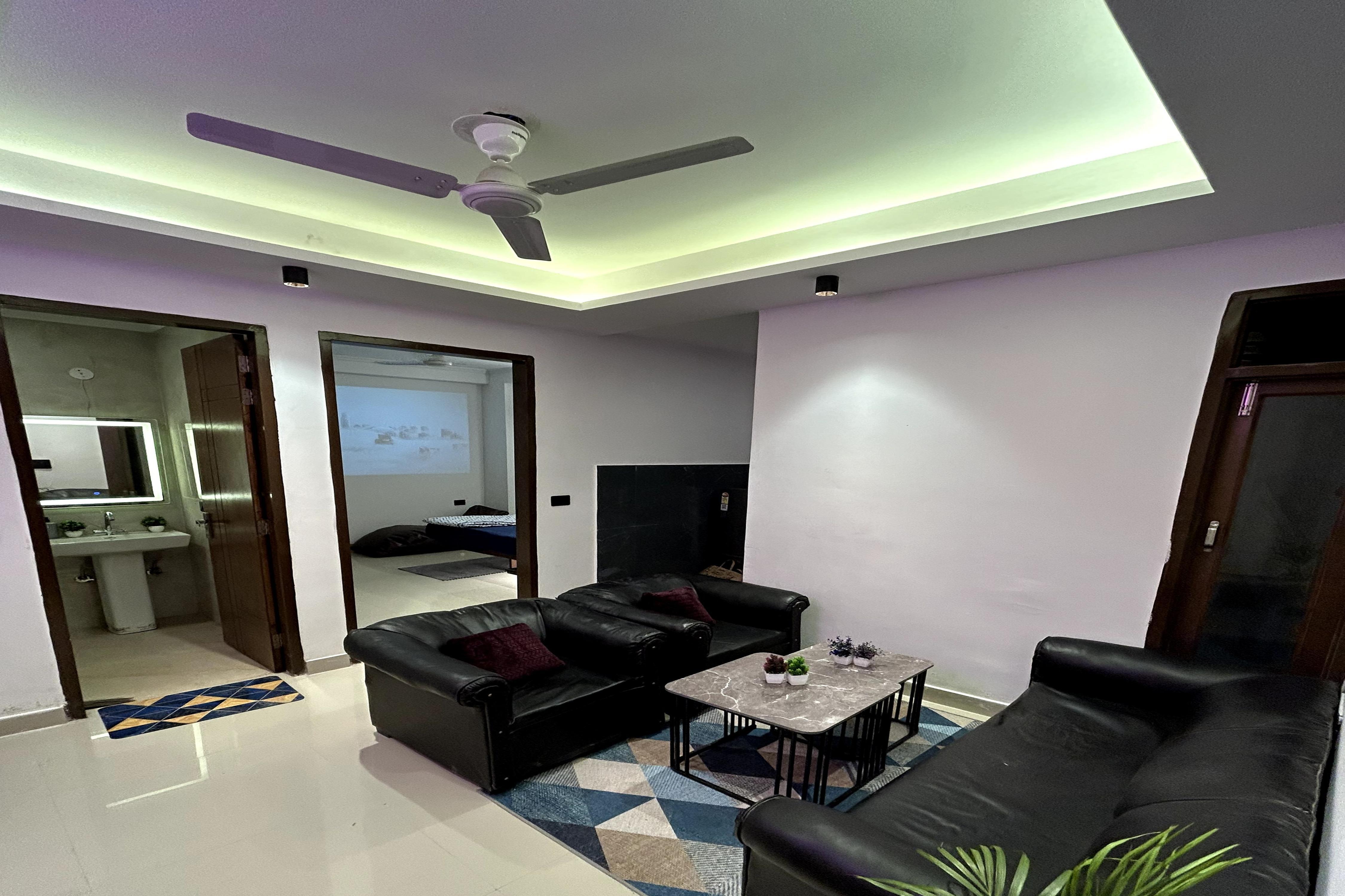 Home Theatre and Flying Bed 1BHK- Flying Studio 2.0 - Tap to explore photos