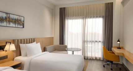 Ramada by Wyndham Sonipat, Murthal Room Type - Deluxe Twin Bed Room with Pool view Ramada by Wyndham Sonipat, Murthal Room Type - Deluxe Twin Bed Room with Pool view
