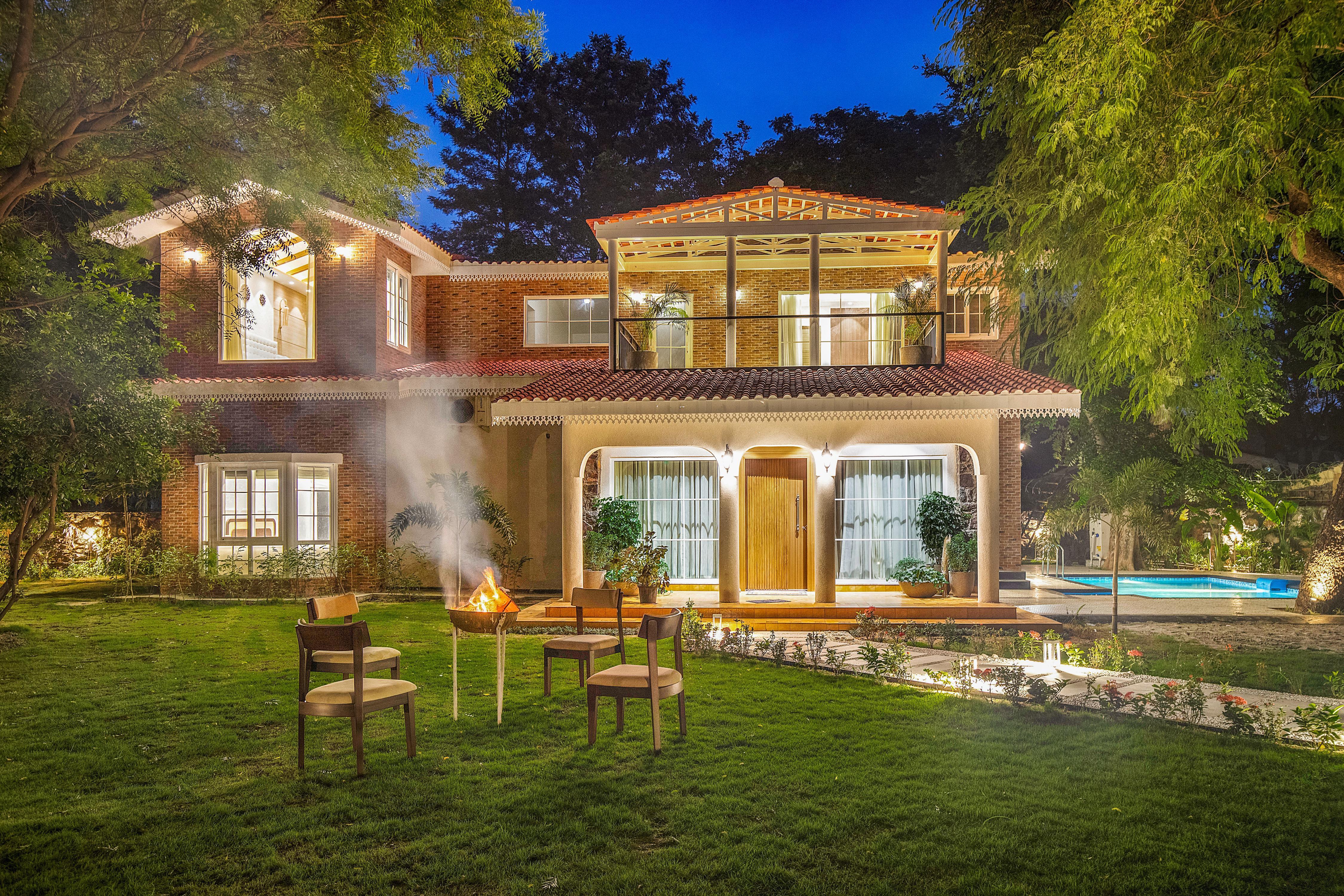 ELIVAAS Varsha Greens | A 4-BHK Retreat with Private Pool & Outdoor Patios