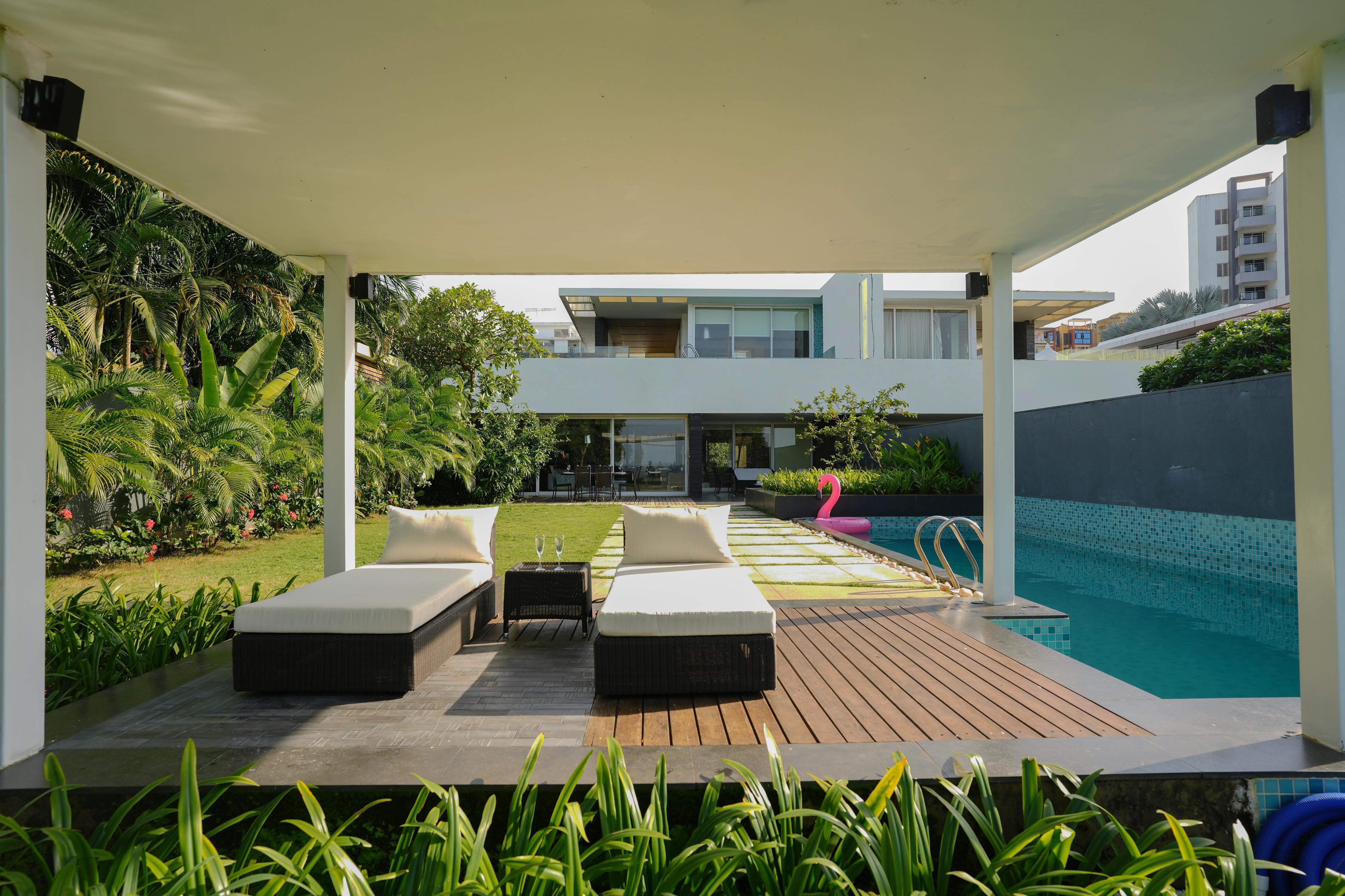 Goa Blue Sea Villa 3bhk with 2 Pools & Garden - Tap to explore photos