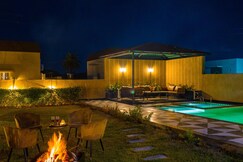 ELIVAAS The Bliss Hushwood |2 BHK Villa With Poolside Gazebo & Pet-friendly