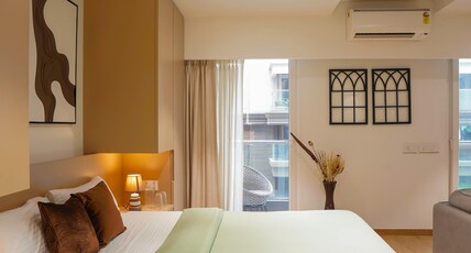 Luxora Stays | Beside Airport | Entire Apartments Room Type - B104|Airport view from roof|55 inch TV|Coffee maker