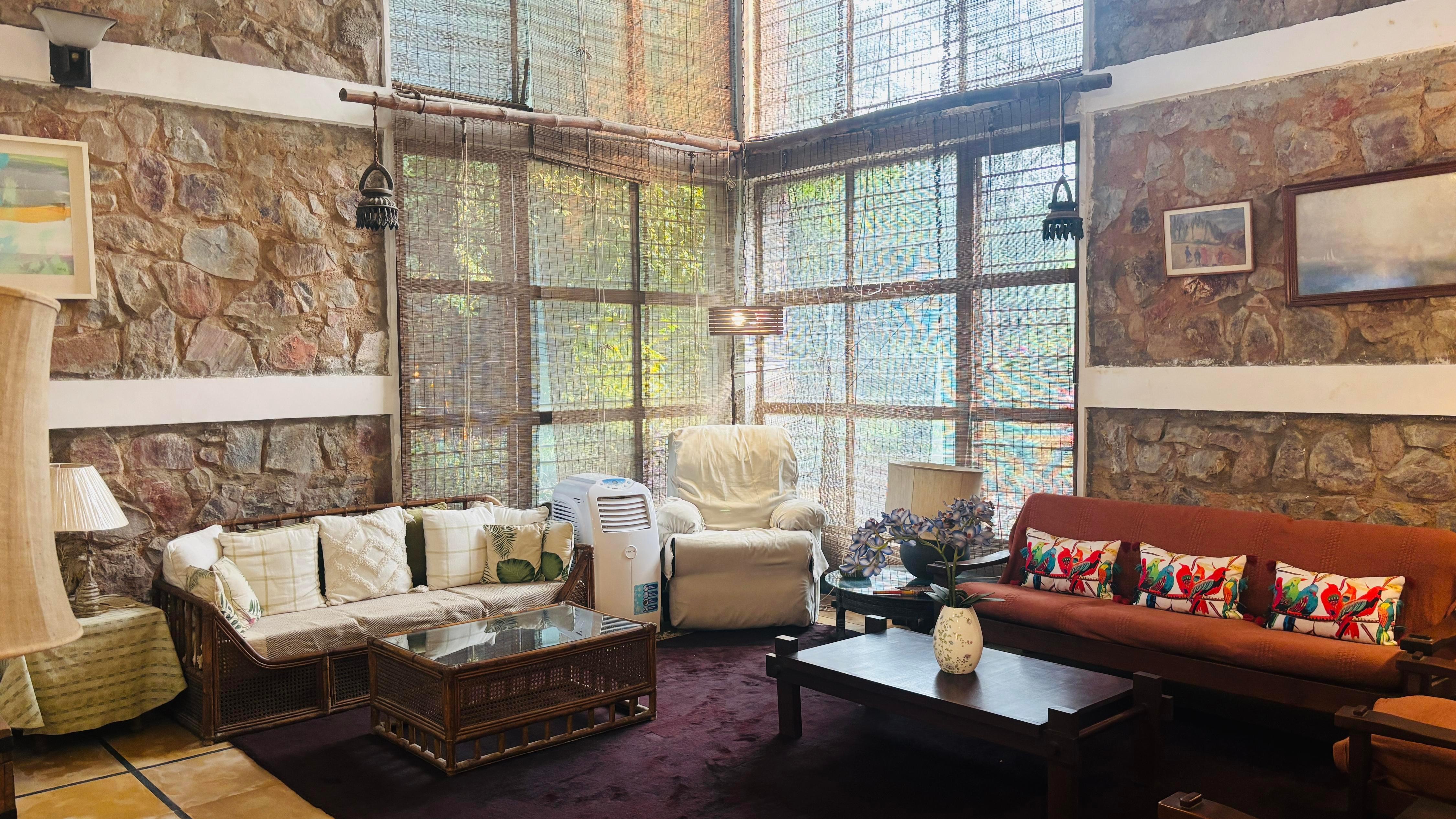 Willows Estate By Under My Roof in Gurgaon | 5BHK Rustic Farmhouse - Tap to explore photos