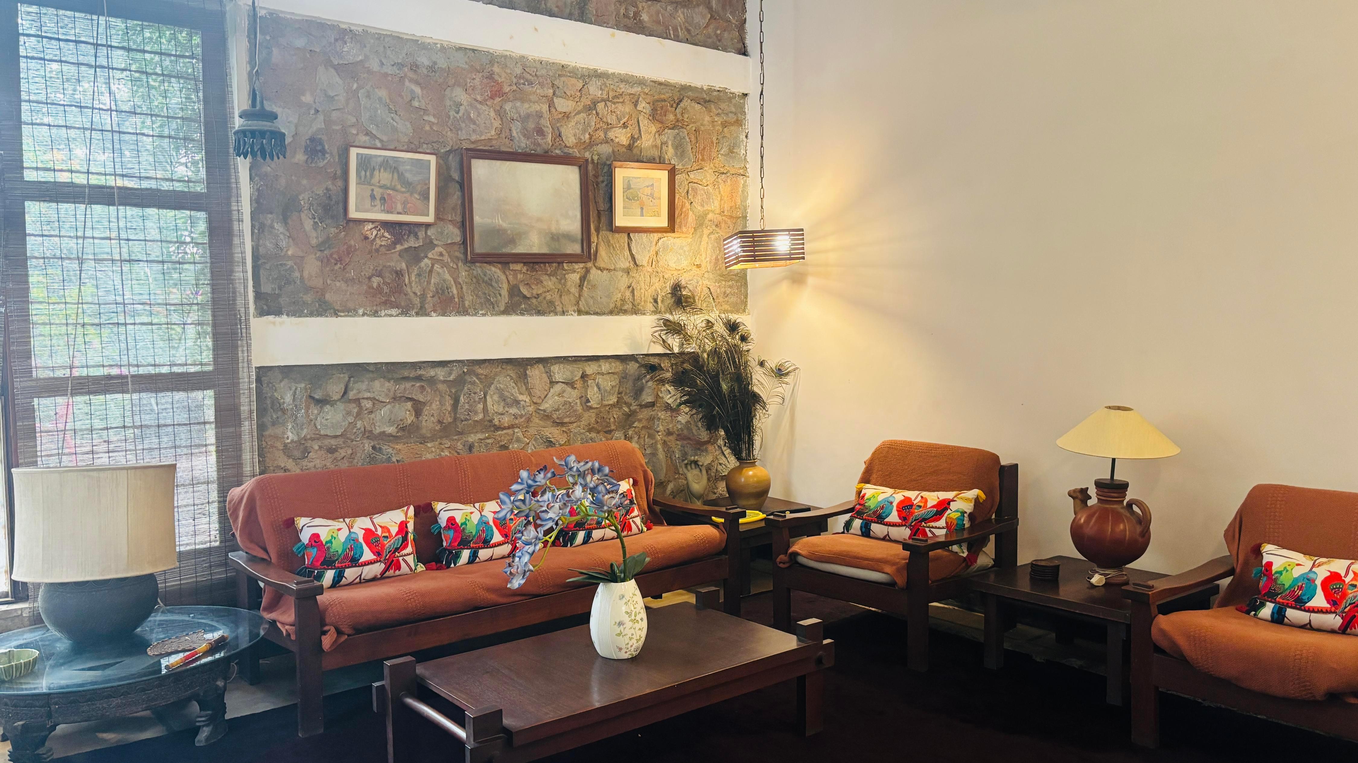 Willows Estate By Under My Roof in Gurgaon | 5BHK Rustic Farmhouse - Tap to explore photos