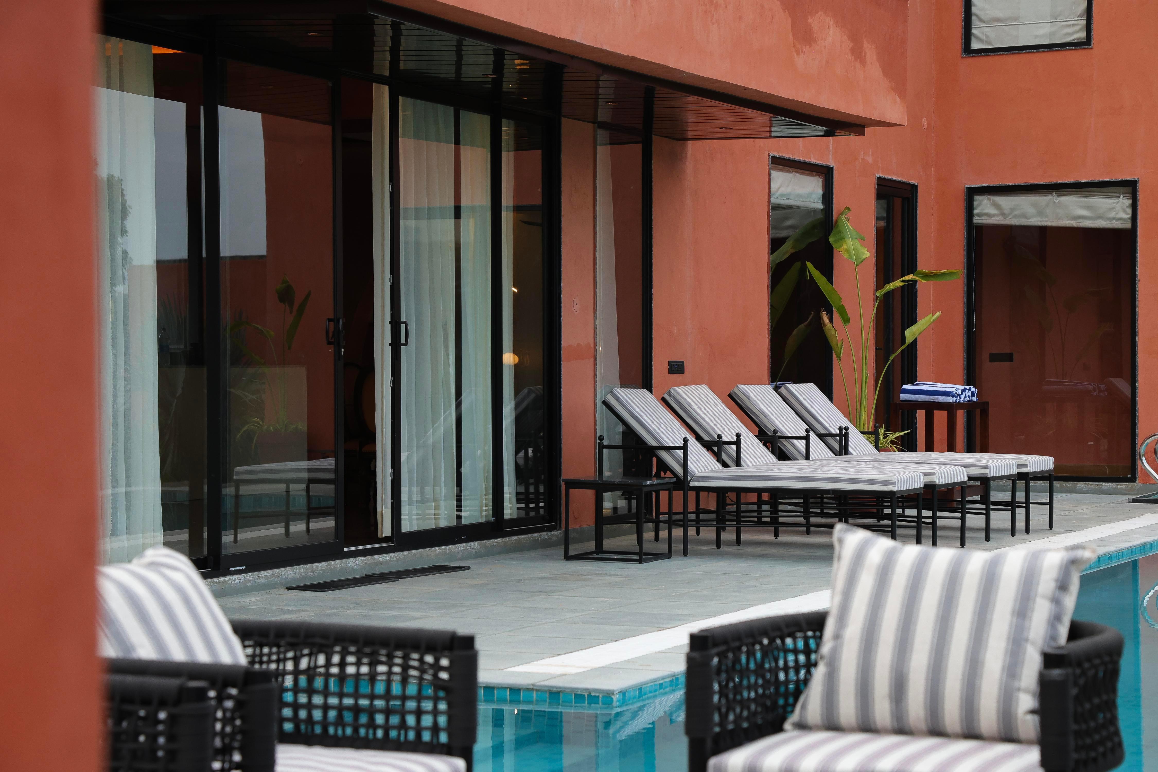 Terracotta Tales: 5BR Rustic Luxe Stay w/ Bonfire - Tap to explore photos