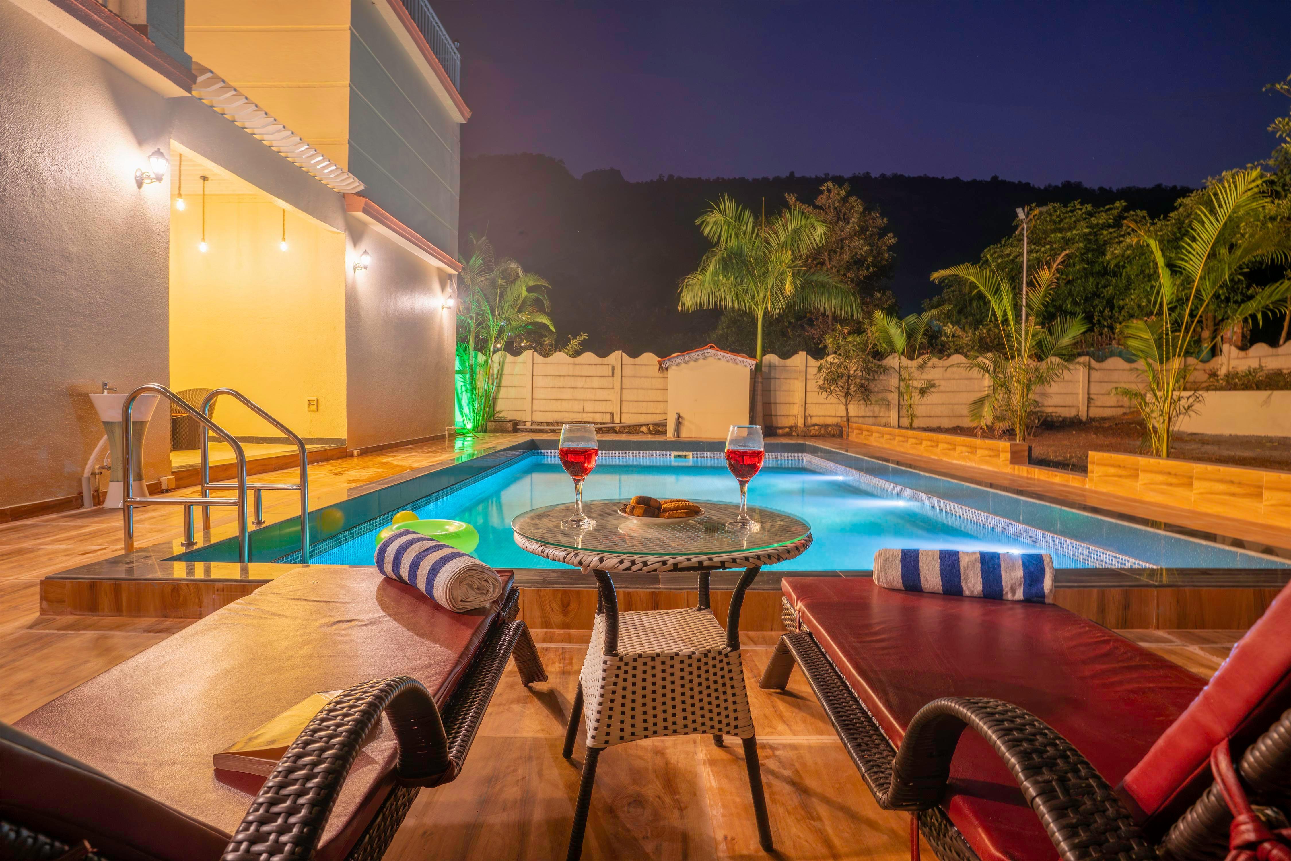 ELIVAAS Signature Lavender Crest 4 BHK Villa With Pvt Pool | Near Bhimashankar Walls Trek - Tap to explore photos