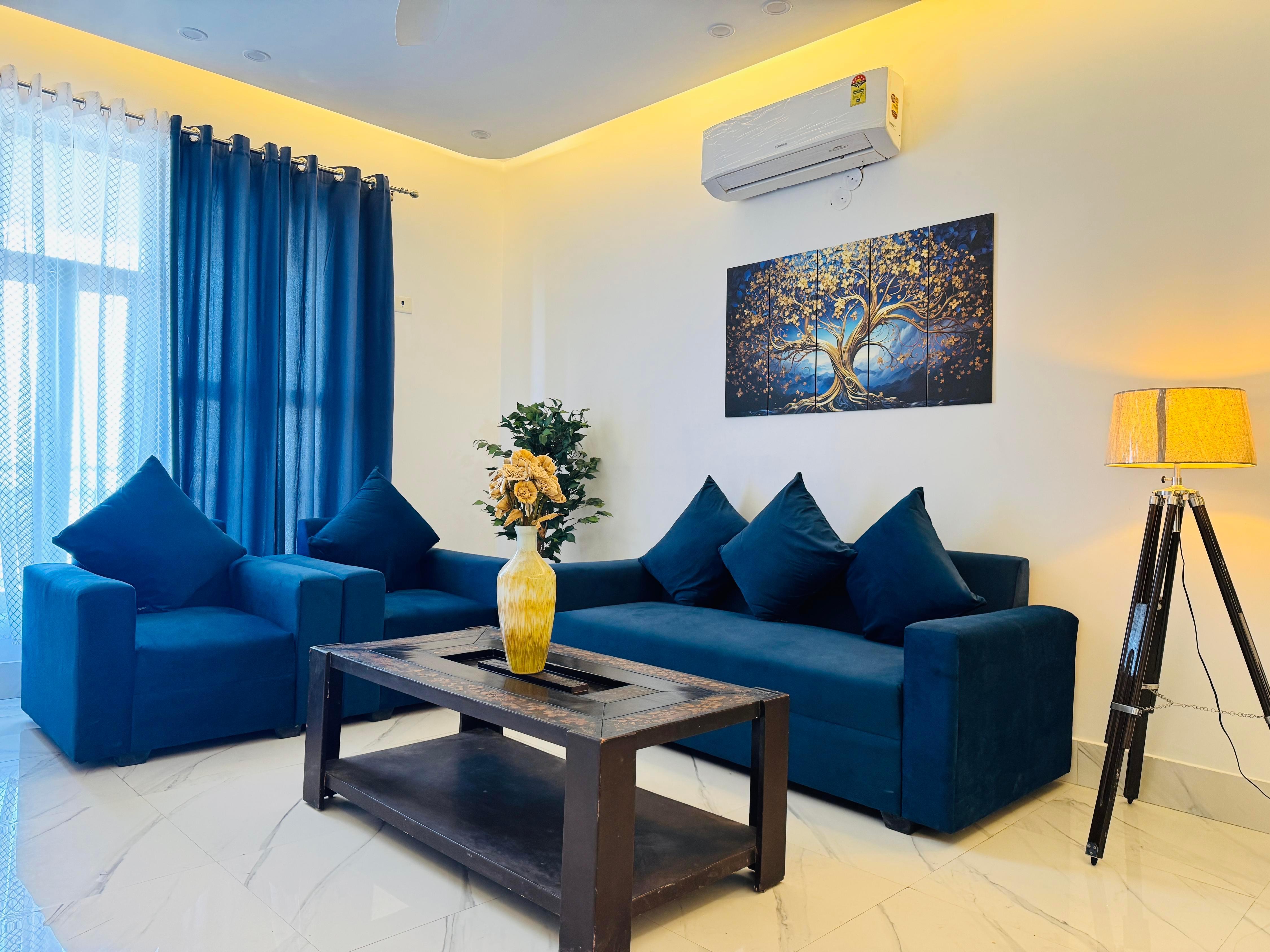 Sky-High Aravalli Oasis : 3BR Luxe w/ scenic views - Tap to explore photos