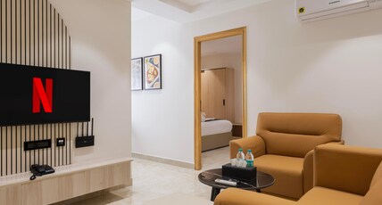 Elysium Premier Suites Hitec city Room Type - Executive Studio Suites with Kitchenette and Balcony with Living room Elysium Premier Suites Hitec city Room Type - Executive Studio Suites with Kitchenette and Balcony with Living room