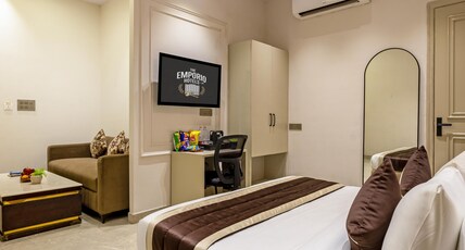 Hotel The Emporio Elite Near Shaheed Sthal Metro Station Room Type - Superior Room with Smart TV Hotel The Emporio Elite Near Shaheed Sthal Metro Station Room Type - Superior Room with Smart TV