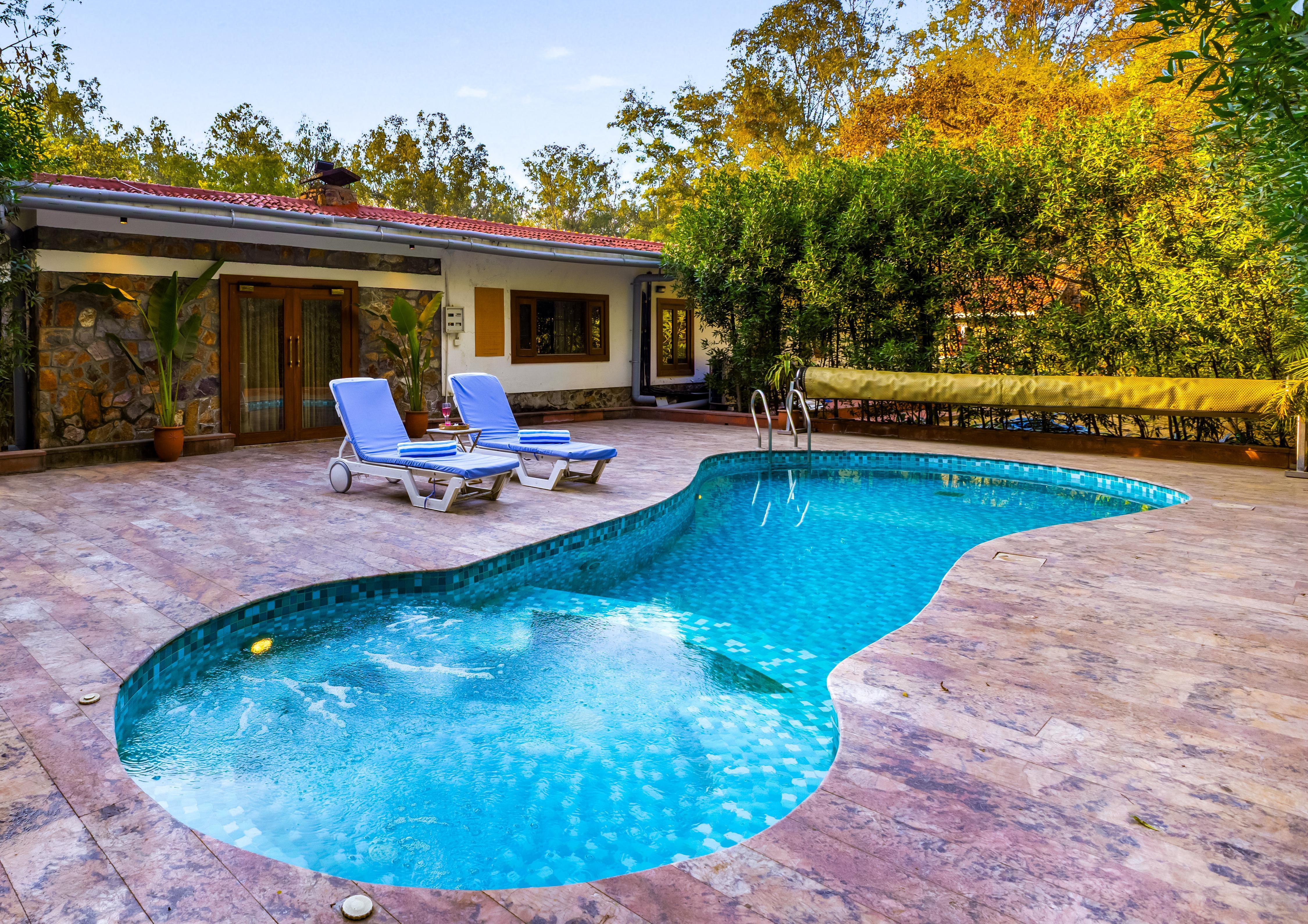 ELIVAAS Signature Aravalli Reserve The Bliss | 3 BHK Villa with Pvt Pool & Jacuzzi - Tap to explore photos