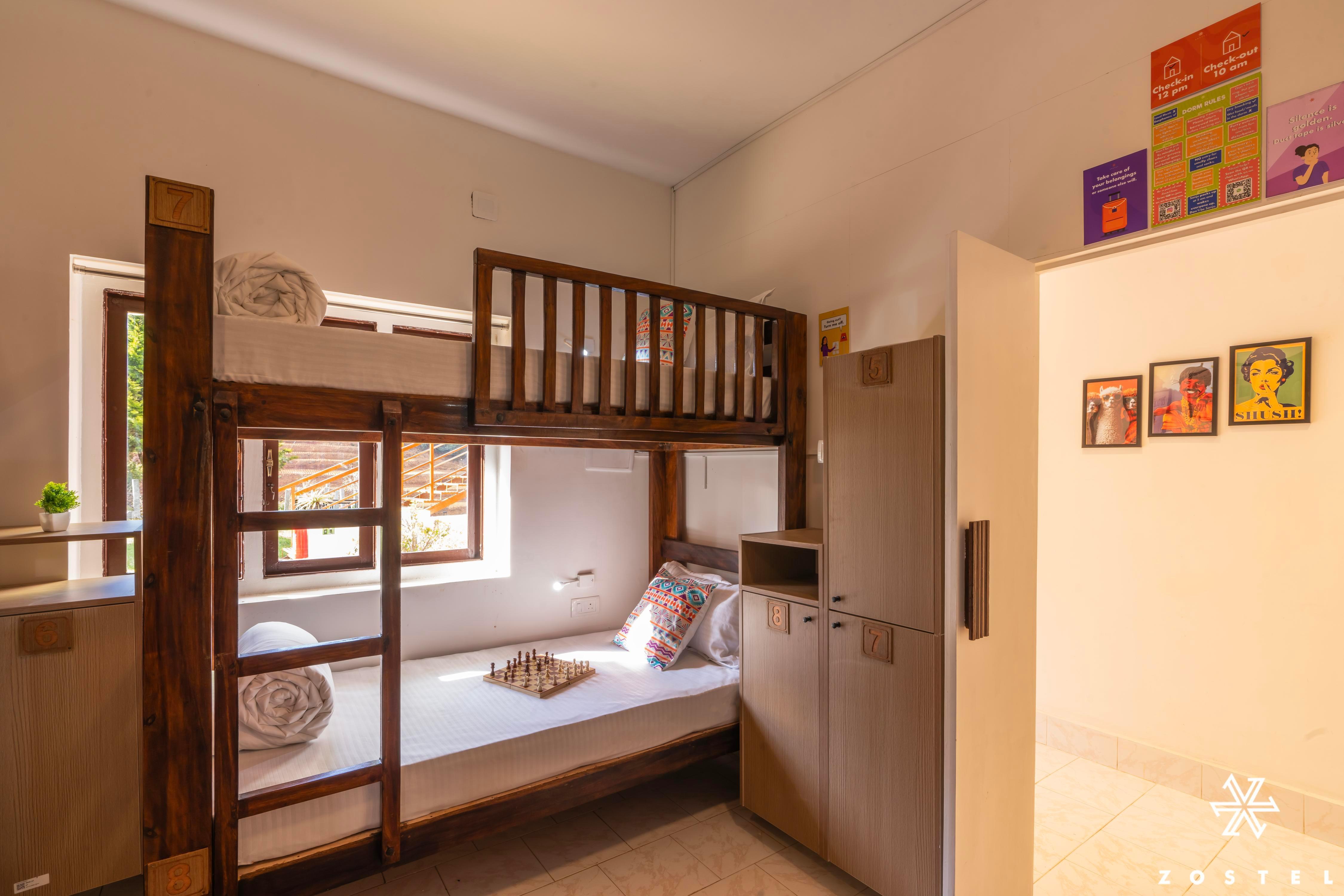 Zostel Ooty (Pudumund) Room Type - 1 Bunk Bed | Standard 8 Bed Mixed Dorm | Shared Outside Washroom
