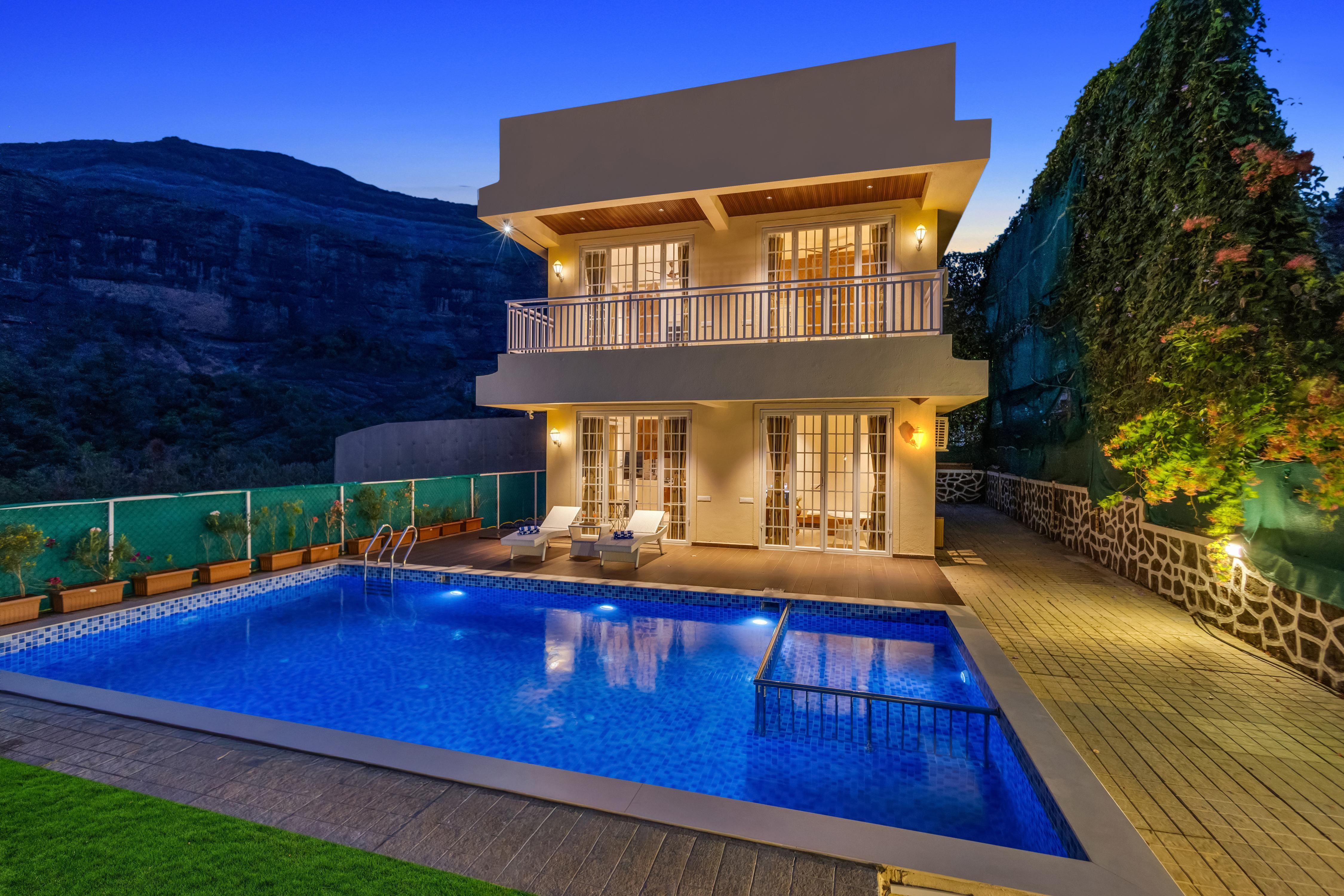 ELIVAAS Signature Heavenly Homes 2 BHK Villa with Pvt Pool & Hill Views - Tap to explore photos