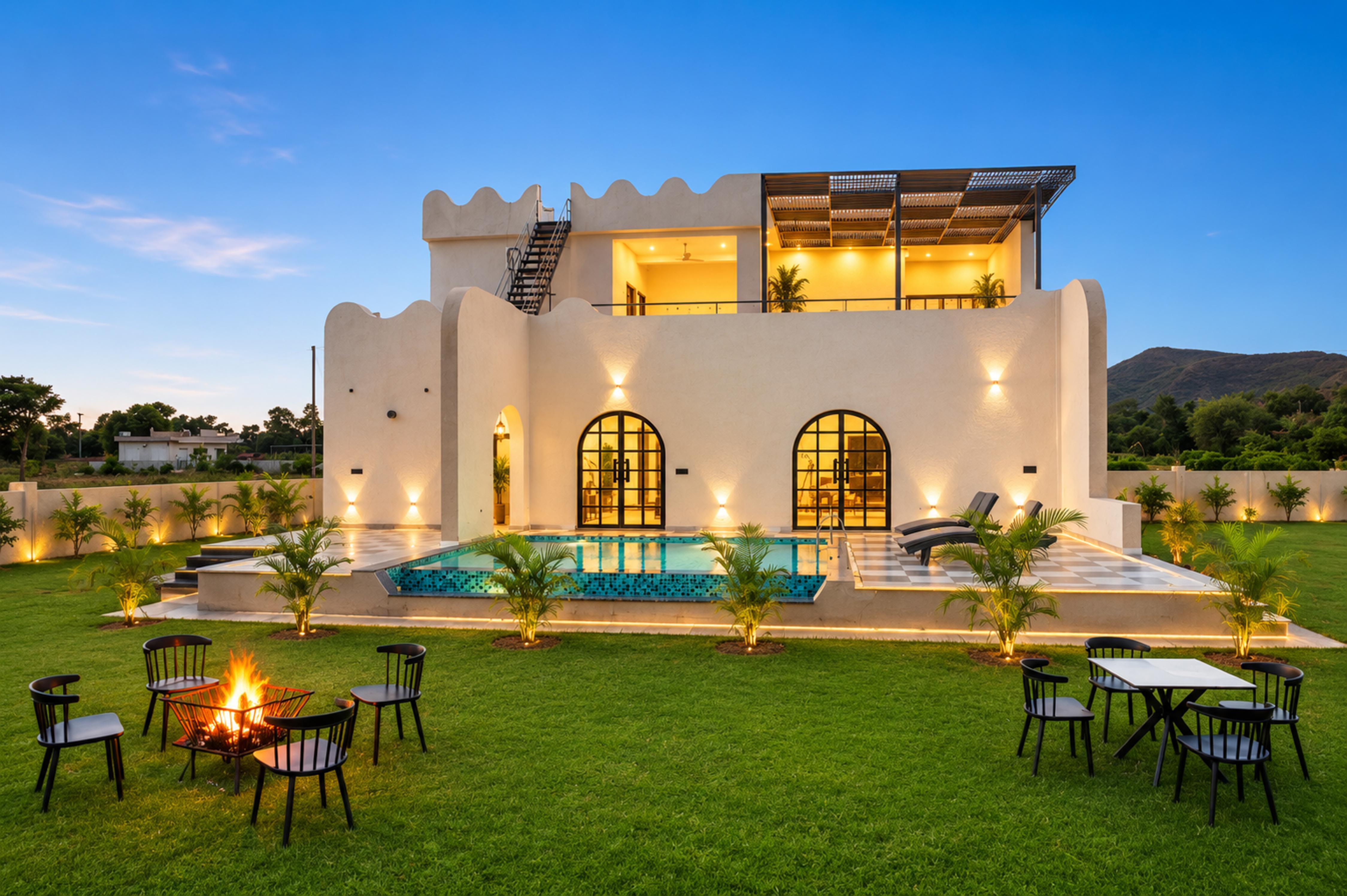 ELIVAAS Shobhit 4 BHK Villa with Pool & Garden