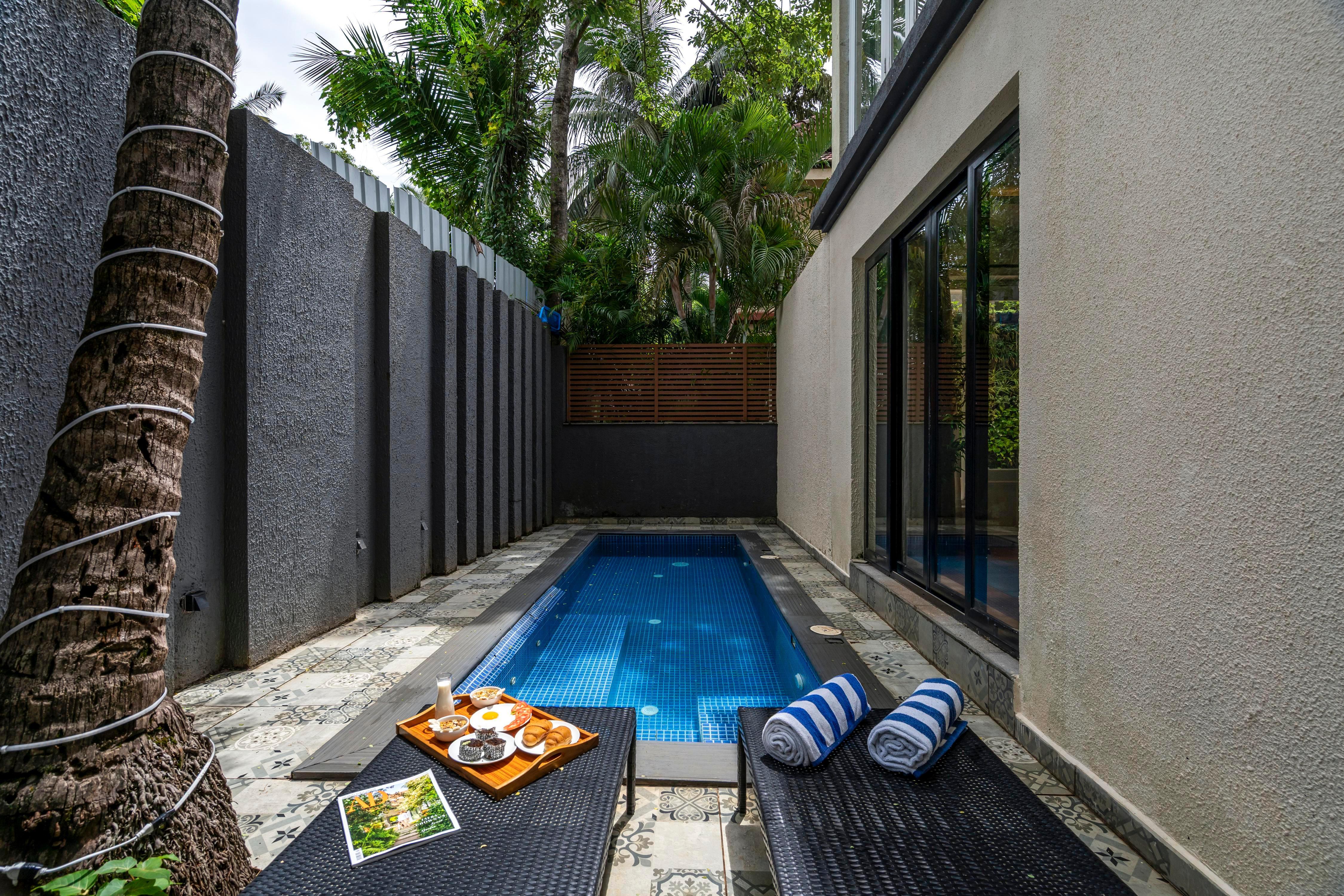 Staymaster Trivala - 3BR Pool Villa in Calangute - Tap to explore photos