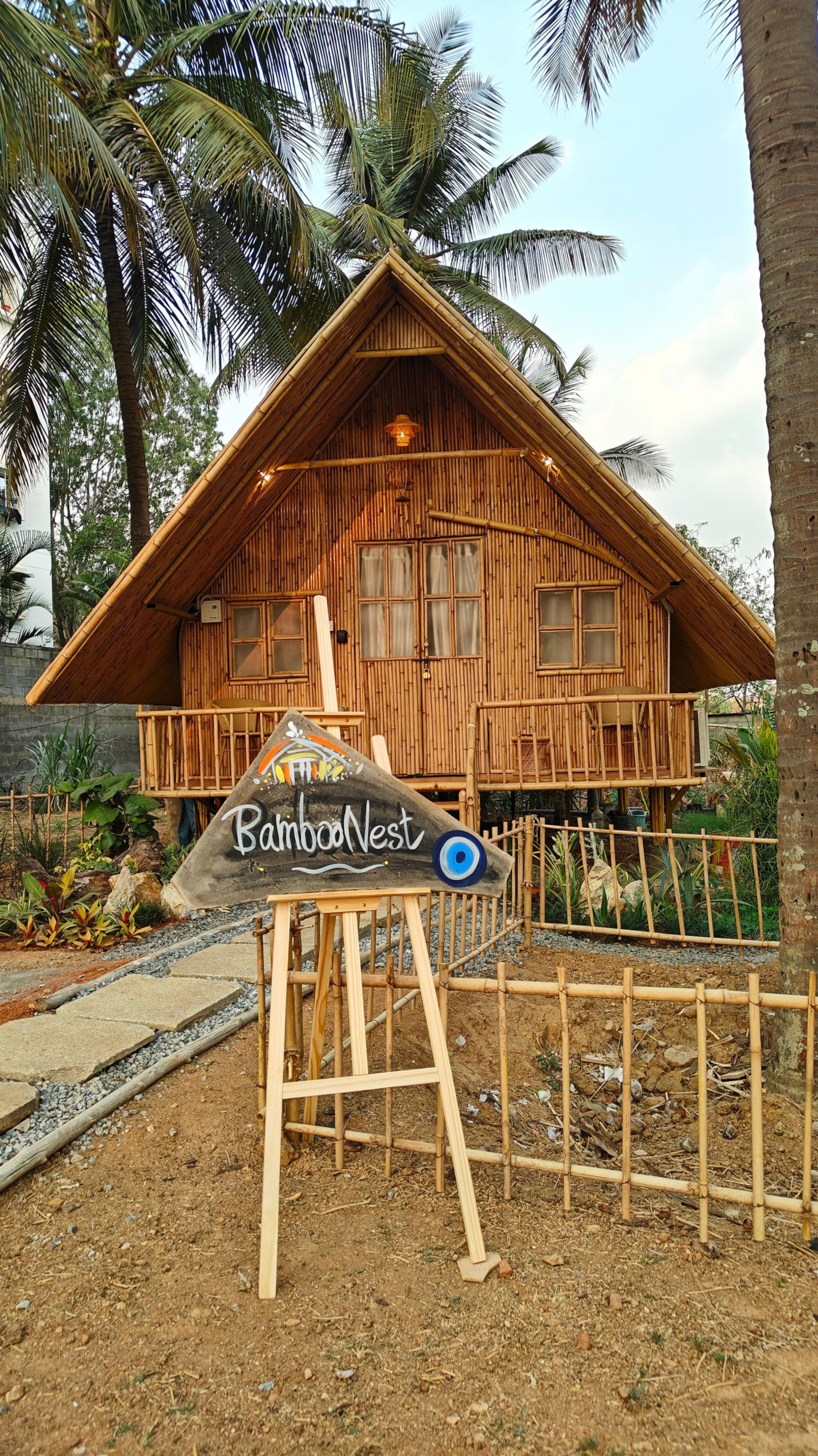 Bamboo Cottage in Coconut Farm Near HSR BLR - Tap to explore photos