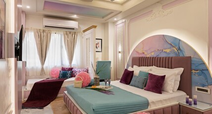 Sarang Palace - A Luxury Boutique Hotel Room Type - Lavender Theme Neo modern Room with Designer Bed and Extra Day bed Sarang Palace - A Luxury Boutique Hotel Room Type - Lavender Theme Neo modern Room with Designer Bed and Extra Day bed