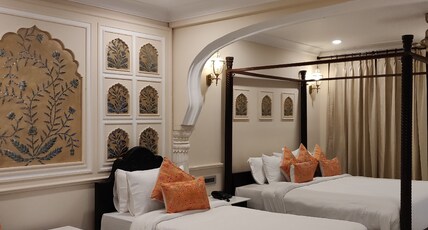 Laxmi Palace Heritage Boutique Hotel Room Type - FAMILY ROOM (Free Pick up on Arrival only from Train or Bus station - 08:00 am - 08:00 pm) Laxmi Palace Heritage Boutique Hotel Room Type - FAMILY ROOM (Free Pick up on Arrival only from Train or Bus station - 08:00 am - 08:00 pm)