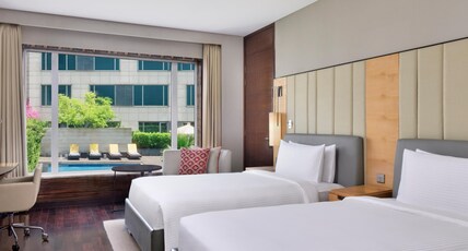 JW Marriott Hotel New Delhi Aerocity Room Type - Executive Twin with Bathtub & Seating Area & Lounge access JW Marriott Hotel New Delhi Aerocity Room Type - Executive Twin with Bathtub & Seating Area & Lounge access