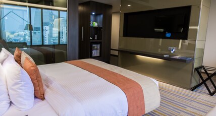 Novotel Kolkata Hotel and Residences Room Type - Suite with Premier Lounge Access, Airport transfers, laundry, 15% off on Food & Soft Beverage Novotel Kolkata Hotel and Residences Room Type - Suite with Premier Lounge Access, Airport transfers, laundry, 15% off on Food & Soft Beverage